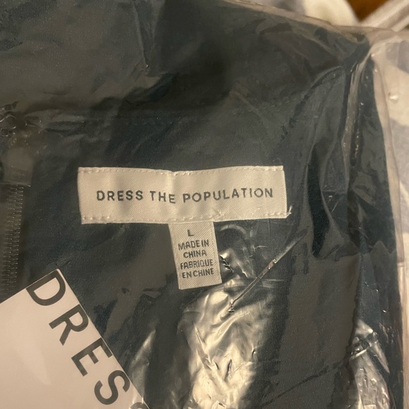 NWT Dress The Population Elle Sheath Dress Pine Sz L - Picture 4 of 7